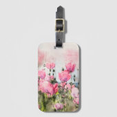 Blume Pink Floral Gepäckanhänger (Vorderseite Vertikal)