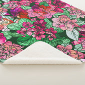 Blume Pink Garden Floral Muster Sherpadecke (3/4)
