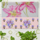 Blume Pink Lilie Aquarell Blume Te Geschirrtuch (Gefaltet)