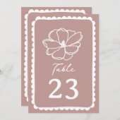 Blume Pink Stripe Wedding Einladung (Vorne/Hinten)