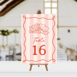 Blume Pink Stripe Wedding Einladung