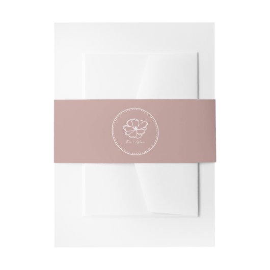 Blume Pink Wedding Einladungsbanderole (Vorderseite Beispiel)