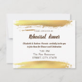 Blume Pinselstriche Hochzeit Probe Dinner Einladung (Vorderseite)