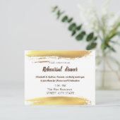 Blume Pinselstriche Hochzeit Probe Dinner Einladung (Stehend Vorderseite)