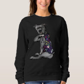 Blume Pitbull I Liebe Mama Pitbull Sweatshirt (Vorderseite)