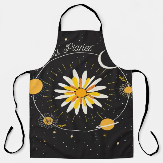 Blume planen Sonne und Mondgrafik Schürze (Vorderseite)