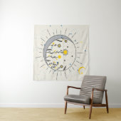 Blume planen Sonne und Mondgrafik Wandteppich (Beispiel (Horizontal))