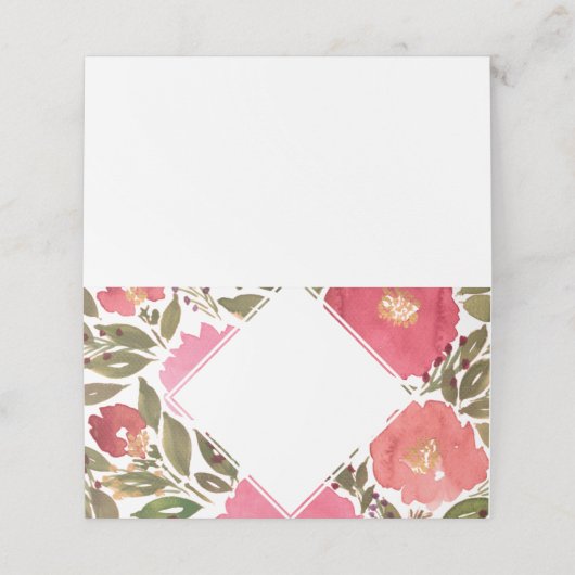 Blume Platzkarte (Außenseite Aufgefaltet)