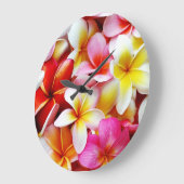 Blume Plumeria Frangipani Hawaii individuell Große Wanduhr (Winkel)