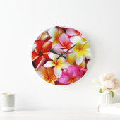 Blume Plumeria Frangipani Hawaii individuell Große Wanduhr (Zuhause)