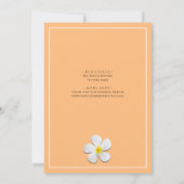 Blume Plumeria, Goldenes Sonnenuntergang Brautpart Einladung (Rückseite)