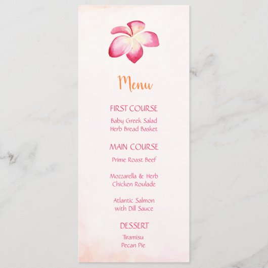 Blume Plumeria Locarno Menükarte (Vorderseite)