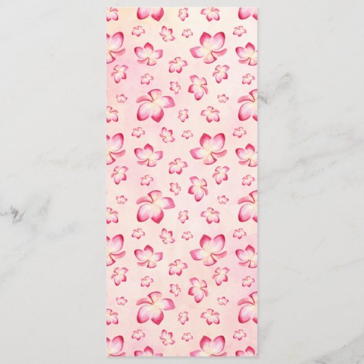 Blume Plumeria Locarno Menükarte (Rückseite)