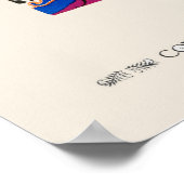 Blume Pochoir Muster im Jugendstil Poster (Ecke)