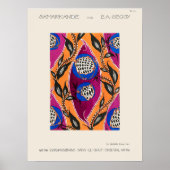 Blume Pochoir Muster im Jugendstil Poster (Vorne)