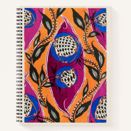 Blume Pochoir Muster in Jugendstil-Notebook Notizblock