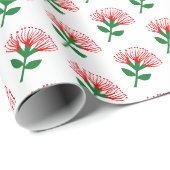 Blume Pohutukawa, Neuseeland Geschenkpapier (Rolleneckpunkt)