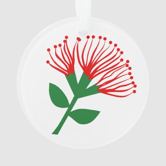 Blume Pohutukawa, Neuseeland Ornament (Rückseite)