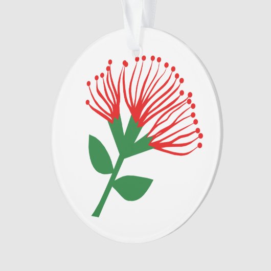 Blume Pohutukawa, Neuseeland Ornament (Vorderseite)