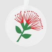 Blume Pohutukawa, Neuseeland Ornament (Vorderseite)