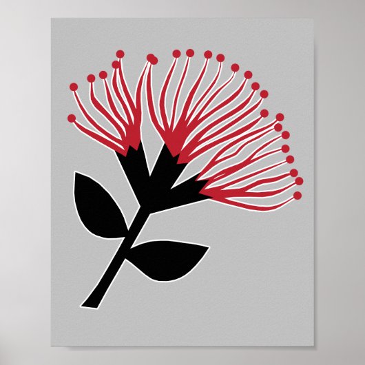 Blume Pohutukawa, Neuseeland Poster (Vorne)