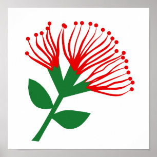 Blume Pohutukawa, Neuseeland Poster