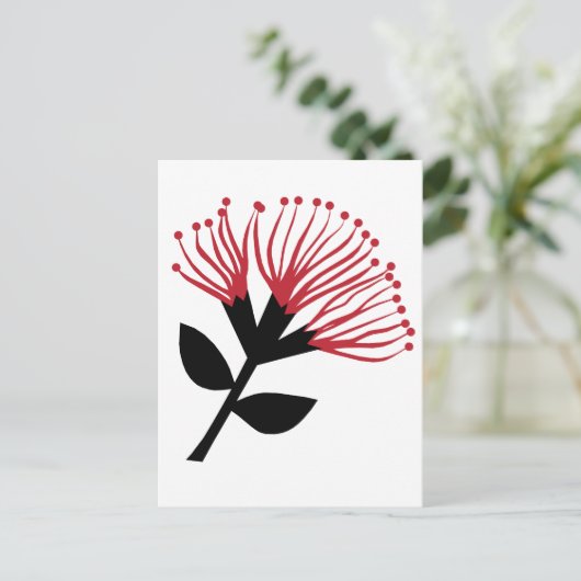 Blume Pohutukawa, Neuseeland Postkarte (Stehend Vorderseite)