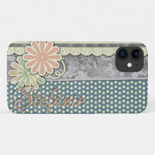 Blume, Polka Dots & Lace (grün) Case-Mate iPhone Hülle