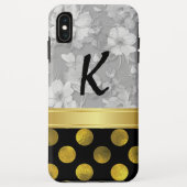Blume Polka Dots Muster mit Monogramm Case-Mate iPhone Hülle (Rückseite)