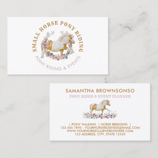 Blume Pony Visitenkarte (Vorne/Hinten)