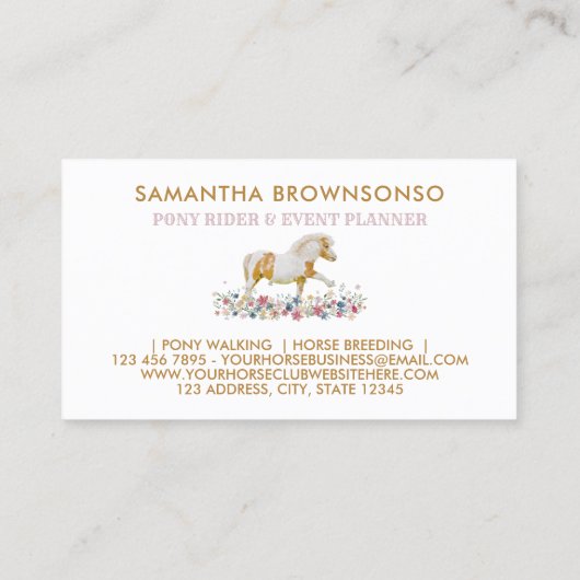 Blume Pony Visitenkarte (Rückseite)
