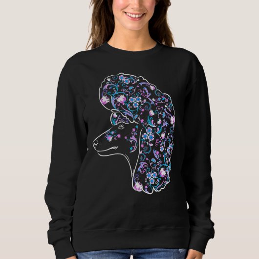 Blume Poodle Sweatshirt (Vorderseite)