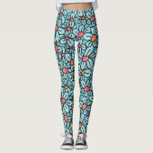 Blume Pop (Aqua) Leggings (Vorderseite)