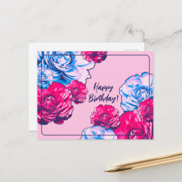 Blume Pop Happy Birthday Postkarte