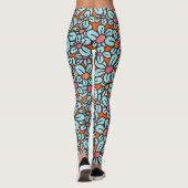 Blume Pop (Orange) Leggings (Rückseite)