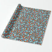 Blume Pop Orange Wrapping Paper Geschenkpapier (Ungerollt)