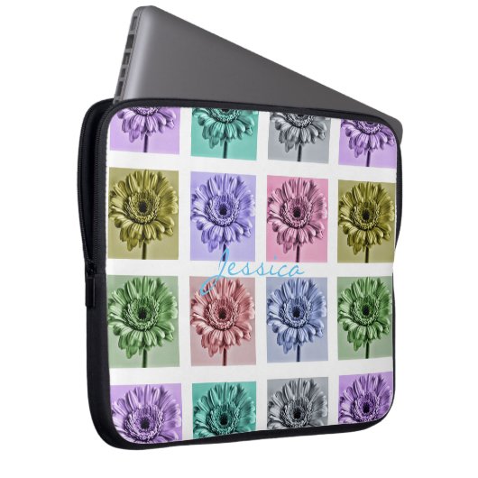 Blume Pop Personalisiert Laptopschutzhülle (Vorne Rechts)