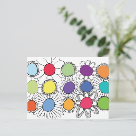 Blume Pop Postkarte (Stehend Vorderseite)