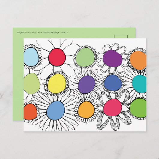 Blume Pop Postkarte (Vorne/Hinten)