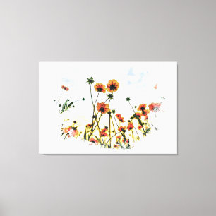 *~* Blume Poppy Field Floral AR9 Canvas Print Leinwanddruck
