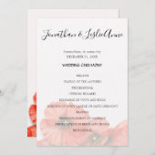 Blume Poppy Hochzeitsprogramm L2 Einladung (Vorne/Hinten)