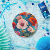 Blume Poppy, mehrfarbig, Garden-47567 Pappteller (Party)