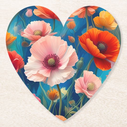 Blume Poppy, mehrfarbig, Garden-47567 Untersetzer (Vorderseite)