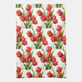 Blume Poppy Roter Garten Wasserfarbe Geschirrtuch (Vertikal)