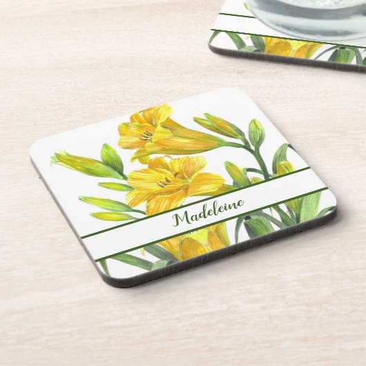 Blume Portrait Getränkeuntersetzer (Linke Seite)