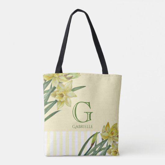 Blume Portrait Monogramm Tasche (Rückseite)