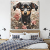 Blume Portraits von Hunden 11 Leinwanddruck (Insitu (Schlafzimmer))