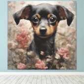 Blume Portraits von Hunden 11 Leinwanddruck (Insitu (Holzboden))
