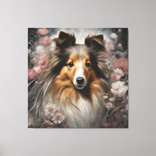 Blume Portraits von Hunden 15 Leinwanddruck (Vorderseite)