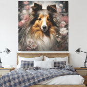 Blume Portraits von Hunden 15 Leinwanddruck (Insitu (Schlafzimmer))